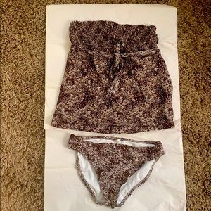 Cute Brown and White Pattered Bathing Suit